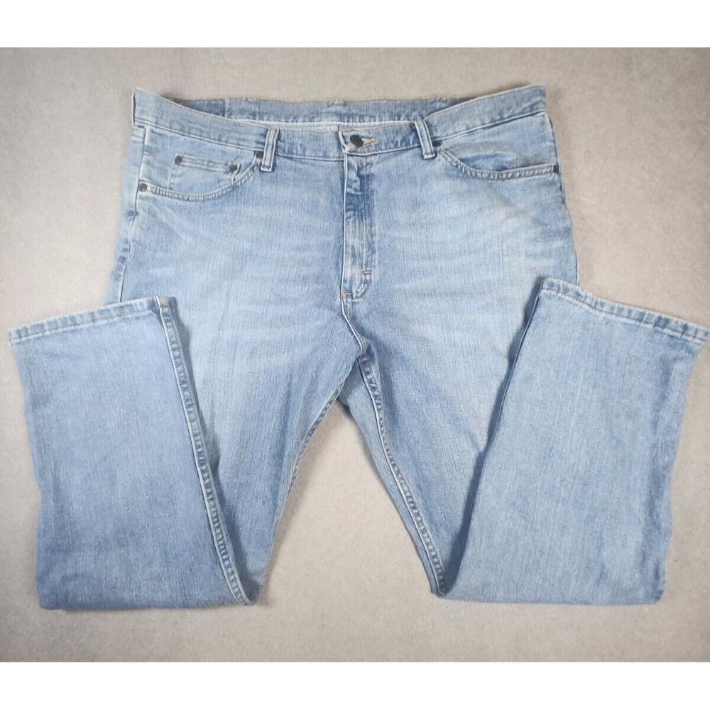 Wrangler Jeans Mens 38x29 Blue Regular Fit Light Wash Denim Workwear